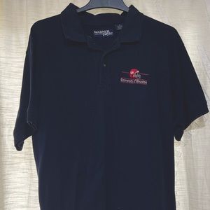 Navy Blue Vintage University of Houston UH Football Embroidered Polo - M